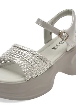 Sandale GRYXX argintii, 550886, din piele ecologica imagine
