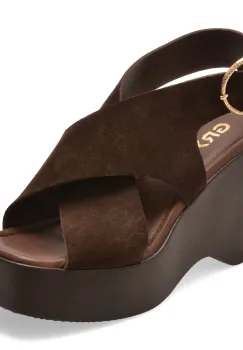 Sandale GRYXX maro, M809, din piele intoarsa imagine