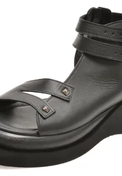 Sandale GRYXX negre, 208423, din piele naturala imagine