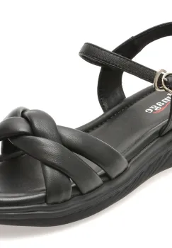 Sandale IMAGE negre, 57111, din piele naturala imagine