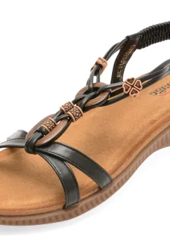 Sandale IMAGE negre, 921, din piele ecologica imagine