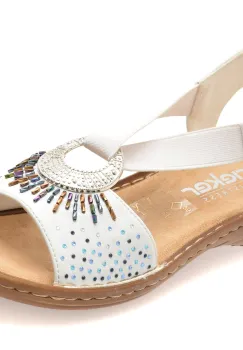 Sandale RIEKER albe, 60880, din piele ecologica imagine