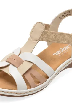 Sandale RIEKER albe, 65918, din piele ecologica imagine