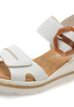 Sandale RIEKER albe, 67476, din piele ecologica imagine