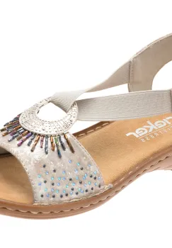 Sandale RIEKER argintii, 60880, din piele ecologica imagine