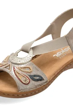 Sandale RIEKER argintii, 608B4, din piele ecologica imagine