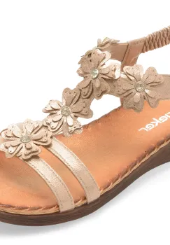 Sandale RIEKER aurii, V7573, din piele ecologica imagine