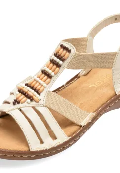 Sandale RIEKER bej, 60851, din piele ecologica imagine