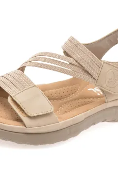 Sandale RIEKER bej, 64870, din piele ecologica imagine