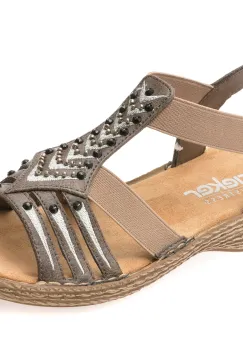 Sandale RIEKER gri, 65861, din piele ecologica imagine