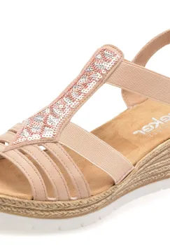 Sandale RIEKER nude, 61913, din piele ecologica imagine