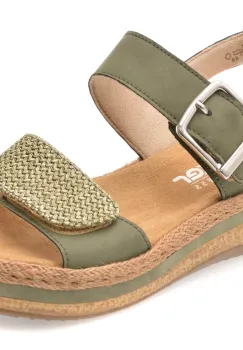 Sandale RIEKER verzi, V0951, din piele naturala imagine
