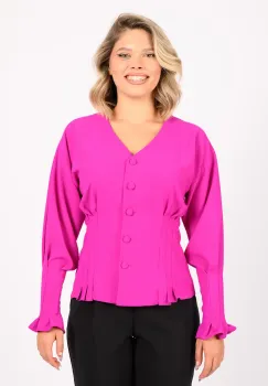 Bluza dama cu design deosebit la maneci si talie imagine