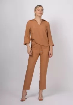 Bluza din vascoza LaDonna de culoare maro imagine