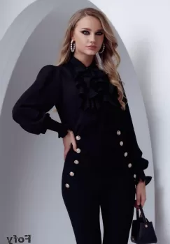 Bluza eleganta neagra cu jabou imagine