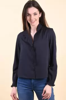 Camasa bleumarin cu volanase imagine
