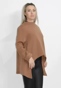 Cardigan dama asimetric de culoare bej imagine