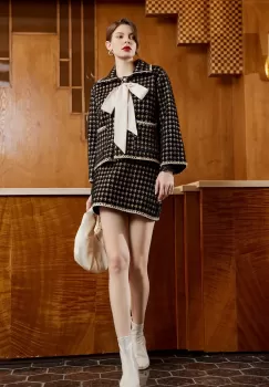 Compleu elegant/casual negru cu bej imagine