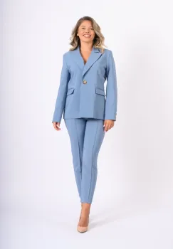 Compleu elegant format din doua piese cu sacou scurt cu design deosebit imagine