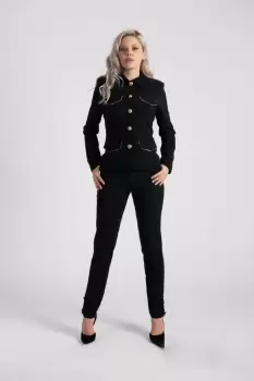 Compleu LaDonna negru prevazut cu nasturi metalici imagine