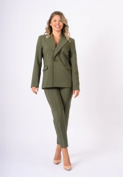 Compleu office/elegant format din doua piese cu sacou scurt si design deosebit la spate imagine