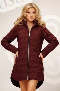 Geaca Artista din fas cu gluga si buzunare laterale imagine