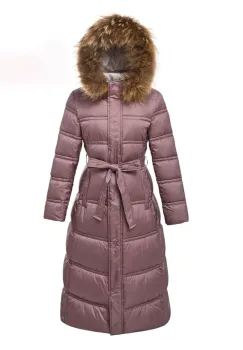 Geaca lunga matlasata cu cordon si gluga detasabile imagine