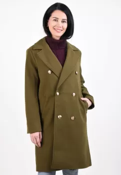 Palton dama kaki cu doua randuri de nasturi imagine