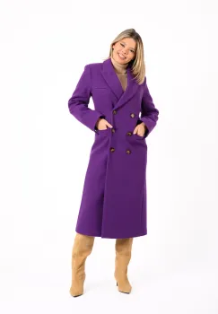 Palton dama mov cu doua randuri de nasturi imagine