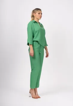 Pantaloni de culoare verde din vascoza imagine