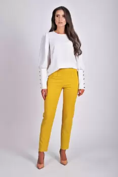 Pantaloni eleganti galbeni imagine