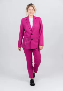 Pantaloni lungi drepti casual roz imagine