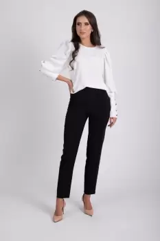 Pantaloni negri pana cu talie inalta imagine