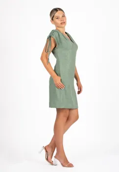 Rochie casual din vascoza cu buzunare imagine