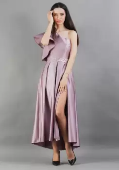 Rochie de ocazie asimetrica de culoare lila imagine