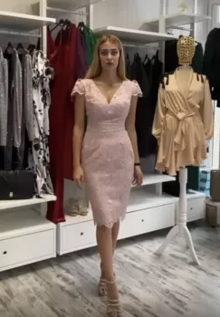 Rochie de ocazie conica din broderie imagine