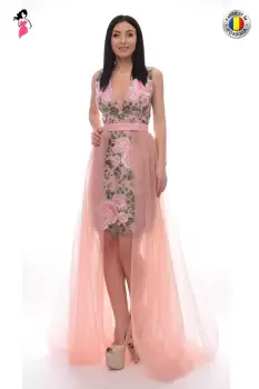 Rochie de ocazie cu trena detasabila imagine