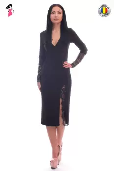 Rochie de ocazie mulata cu dantela la brate imagine