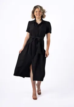 Rochie de zi din vascoza de culoare neagra imagine