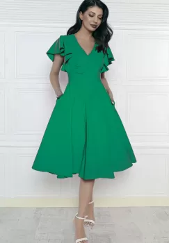 Rochie de zi in clos cu buzunare laterale imagine