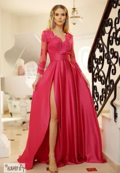 Rochie din tafta cu partea superioara din broderie imagine