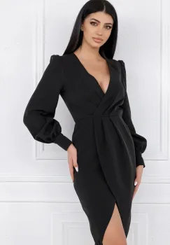 Rochie eleganta conica cu aspect petrecut si maneca lunga imagine