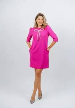 Rochie eleganta cu croiala in A si buzunare laterale imagine