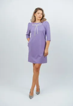 Rochie eleganta cu detalii pretioase in forma de funda la bust imagine