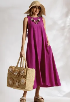 Rochie eleganta de zi mov din vascoza imagine