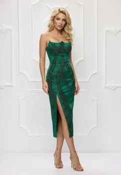 Rochie eleganta din tafta cu broderie pretioasa imagine