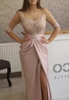 Rochie eleganta din tafta cu broderie pretioasa imagine