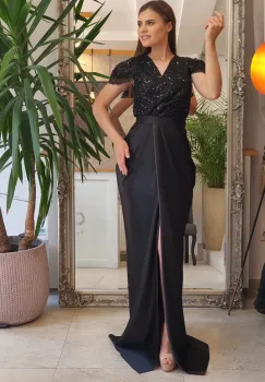 Rochie eleganta din tafta neagra imagine