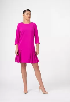 Rochie eleganta fucsia cu croiala in A imagine