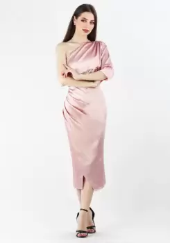 Rochie eleganta midi cu aspect petrecut si paiete imagine